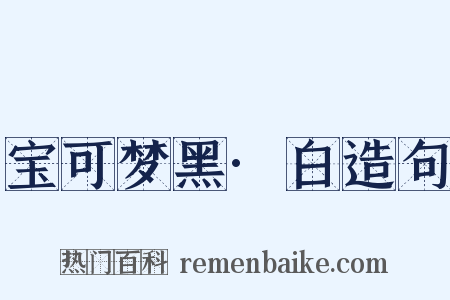 宝可梦黑·白造句是什么意思的图片